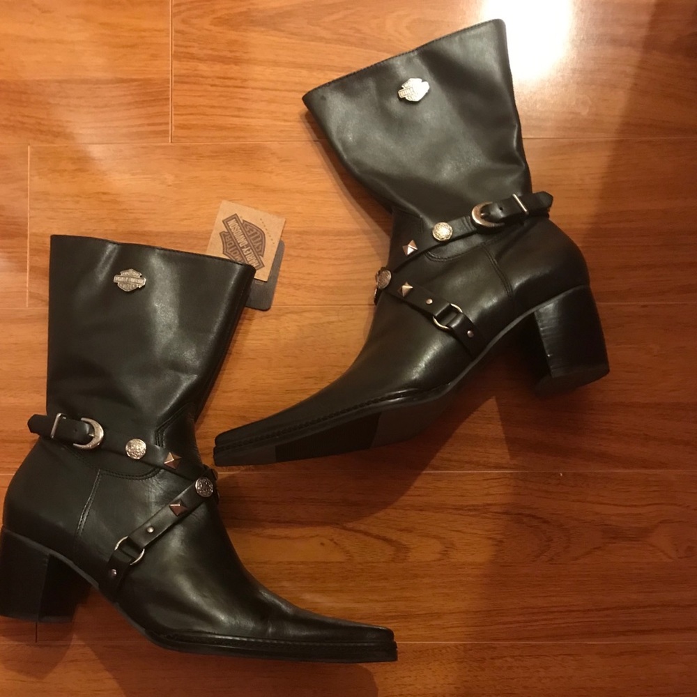 NEW‼️ Harley Davidson Leather high heel boots